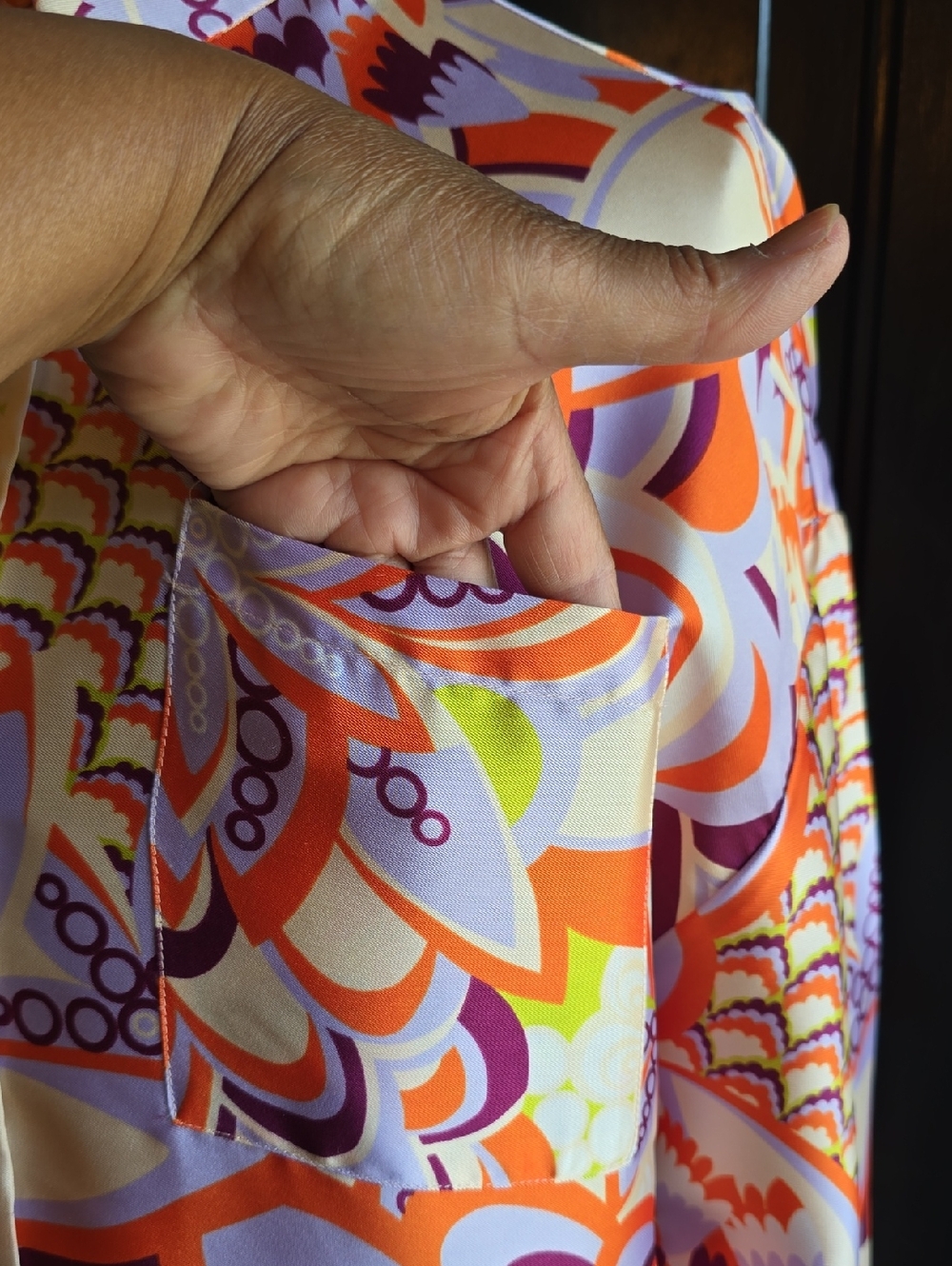 Zara Vibrant Retro Floral Multi-colored Button-Up Blouse - Picture 4 of 12